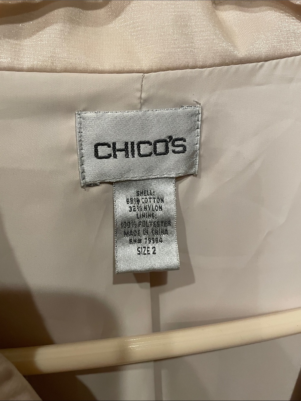 Chico's Satin Champagne Single-Button Blazer - Picture 2 of 7